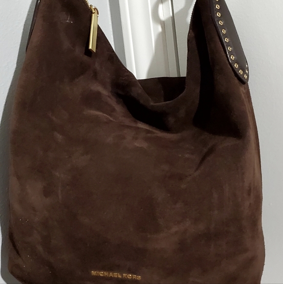 Michael Kors Dark Brown Suede Leather Bag - Picture 5 of 5